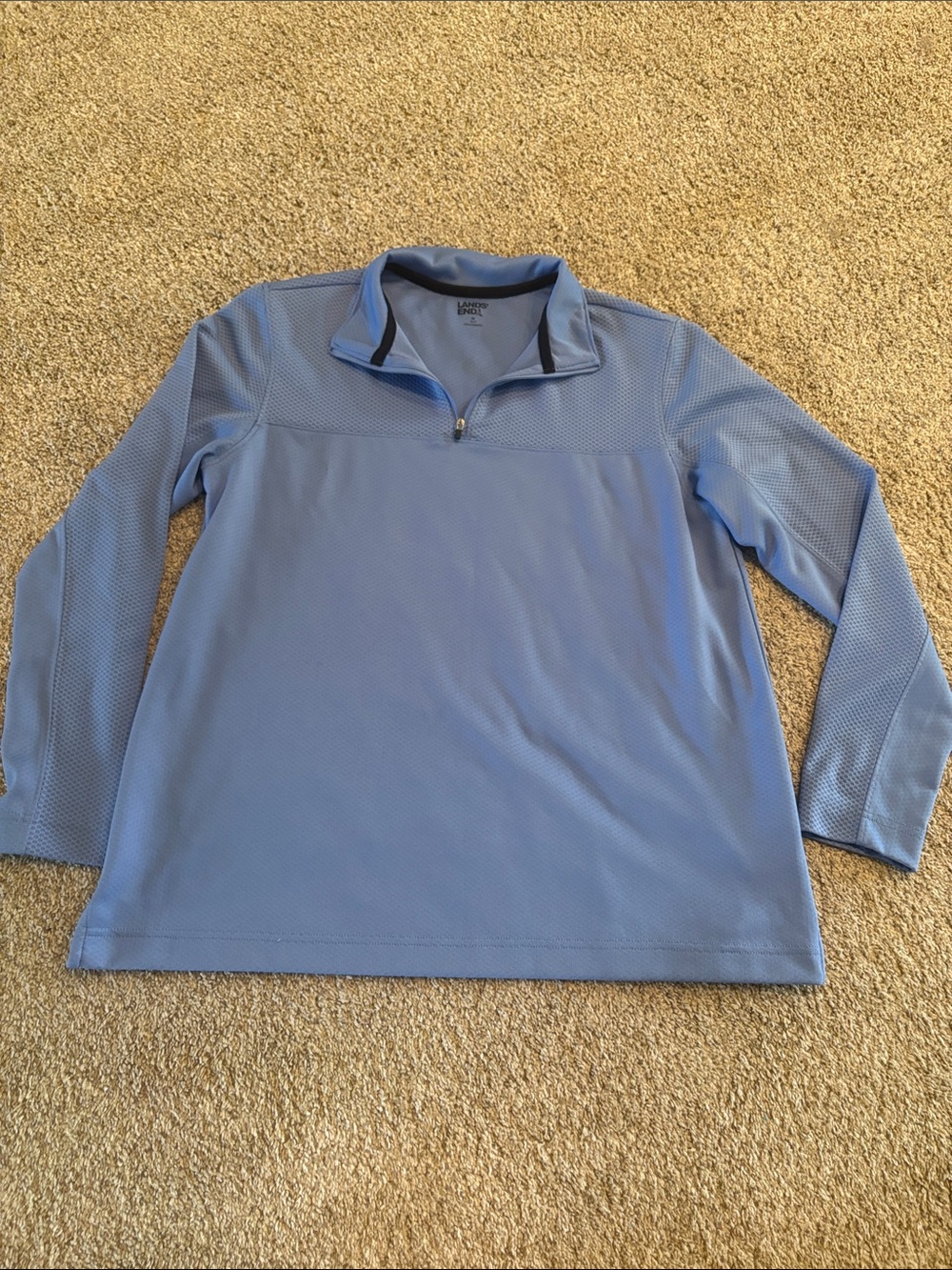 Lands' End Light Blue/ violet Crewneck Pullover